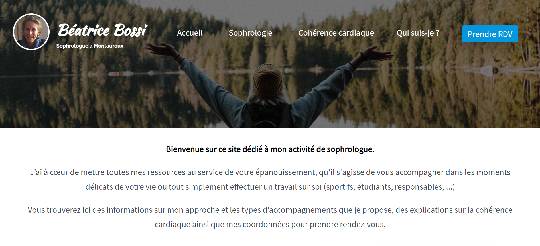 capture d'écran du site de Béatrice Bossi Sophrologue